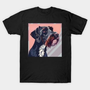 German Wirehaired Pointer in 70's T-Shirt